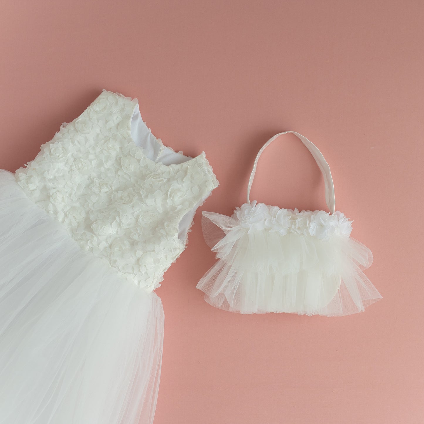 3D Flower Girl Tulle Dress: Elegant First Communion, Baptism