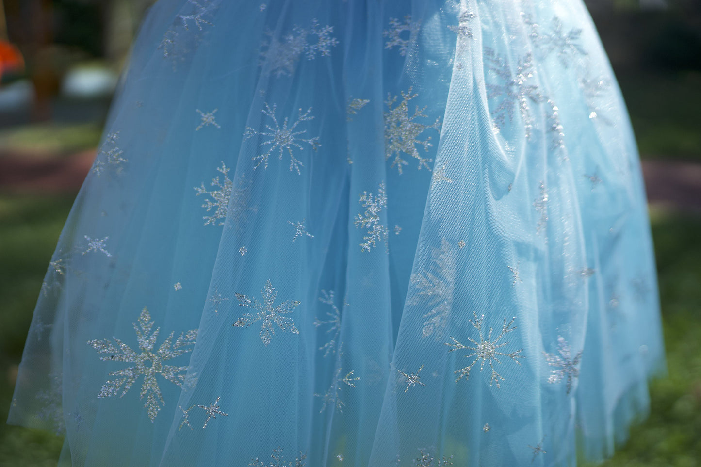 Girls' Elsa Princess Dress: Blue Fluffy Tutu, Birthday Party Dress