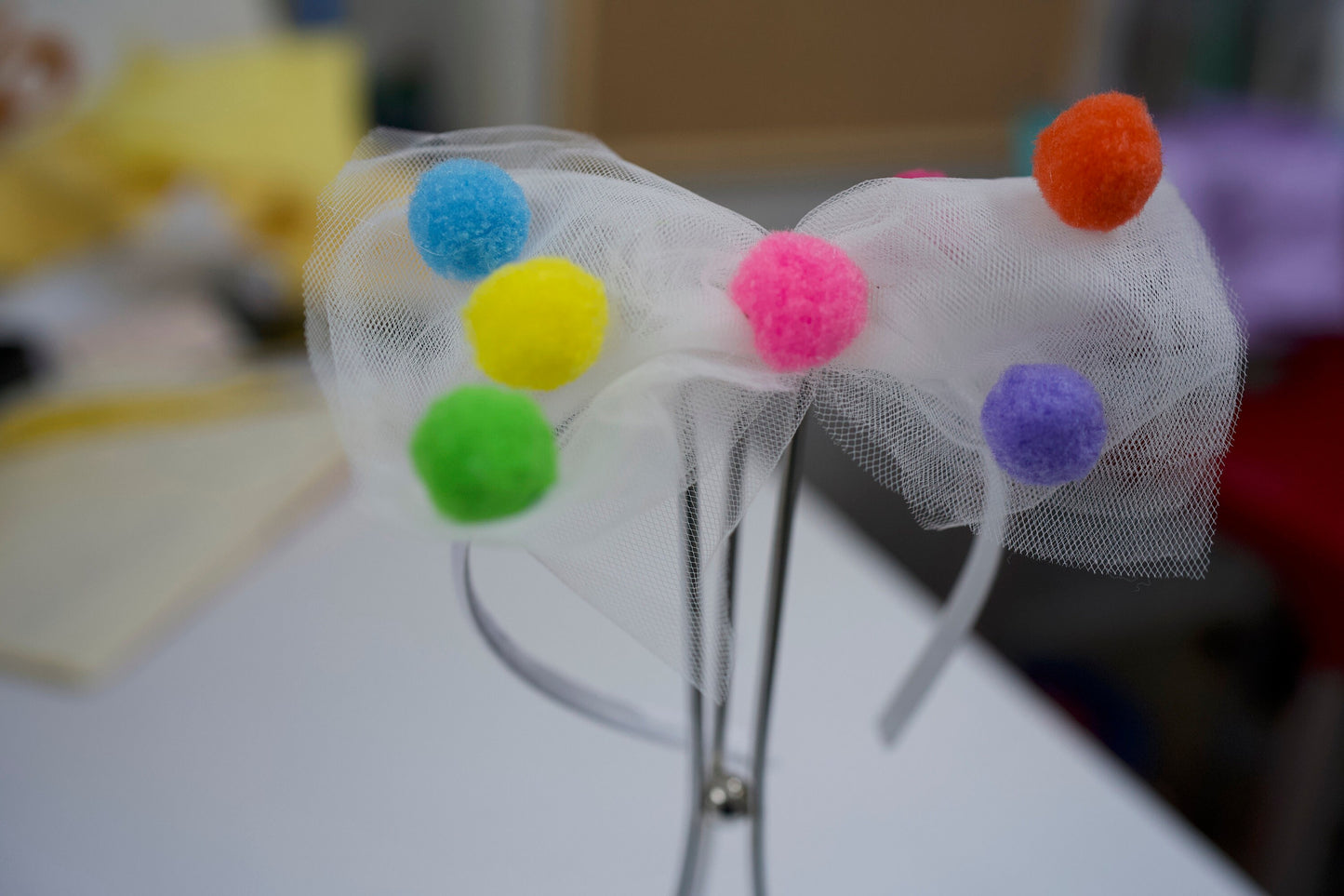 Pompom Tulle Baby Girl Dress: Rainbow Fluffy Costume