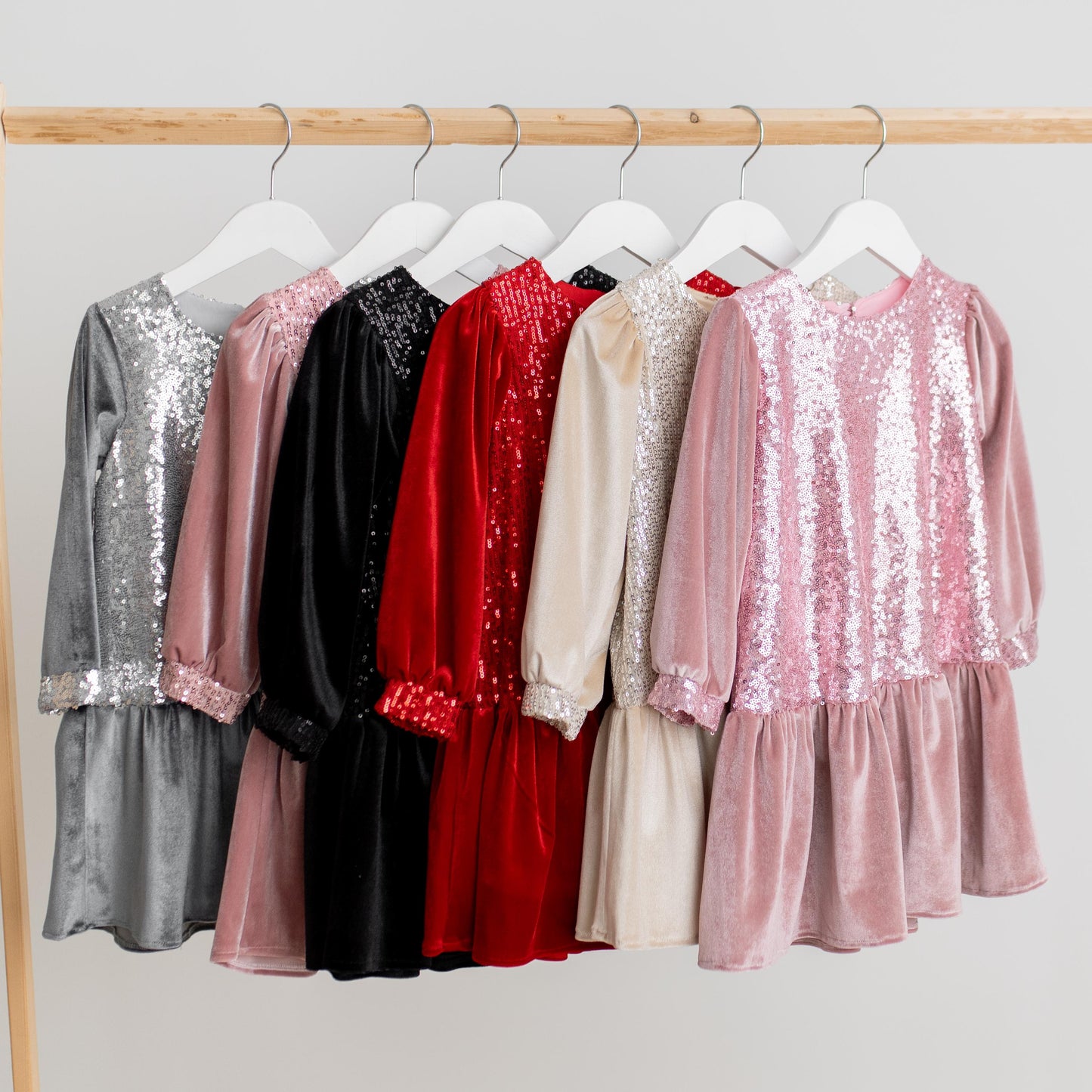 Red Sequin Velvet Christmas Dress: Baby Party Tulle Dress