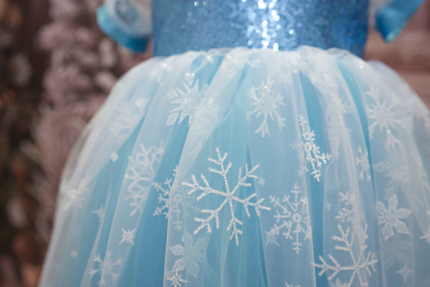 Blue Tulle Princess Dress: Elsa Birthday Party Dress Up