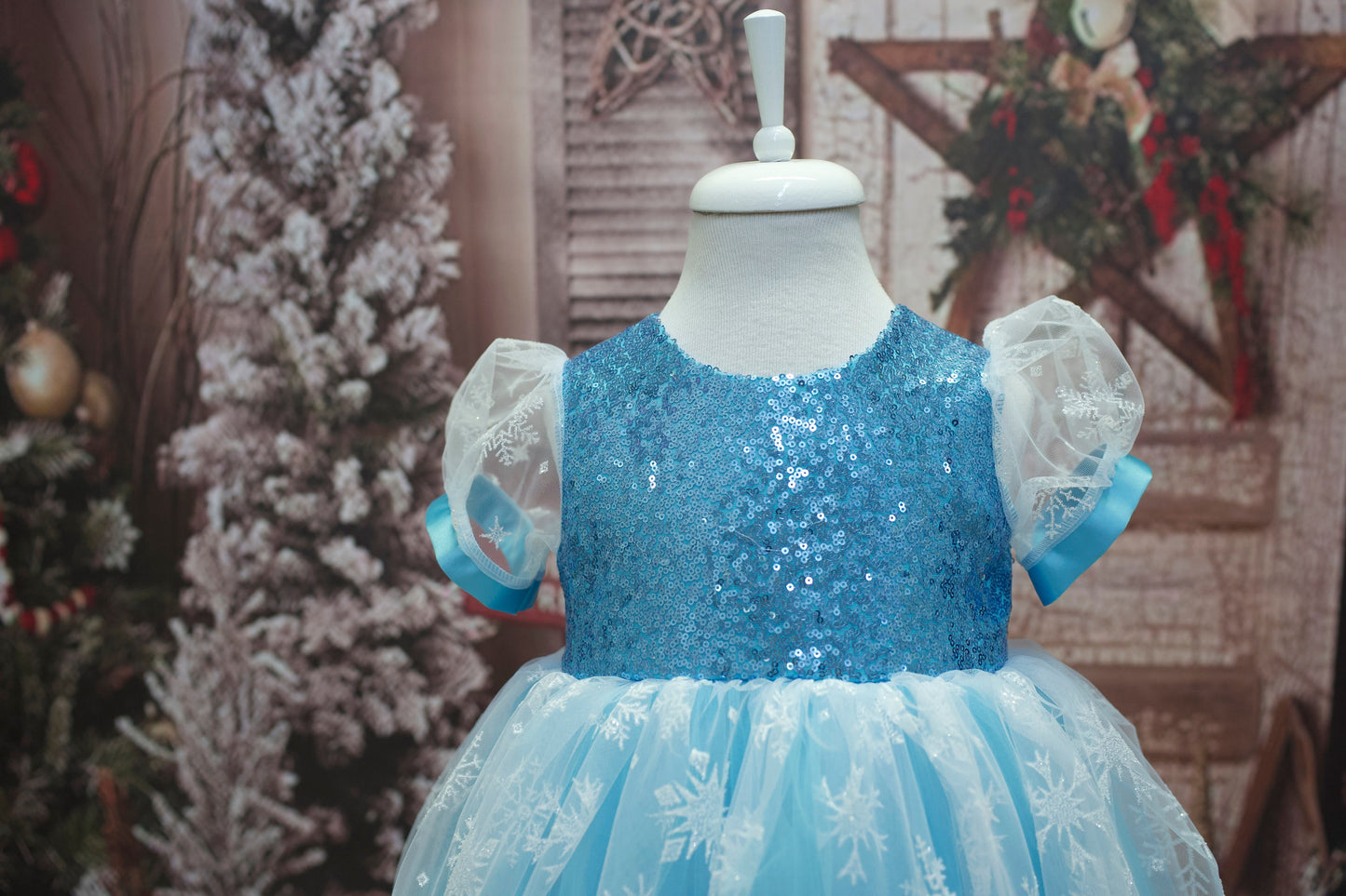 Blue Tulle Princess Dress: Elsa Birthday Party Dress Up