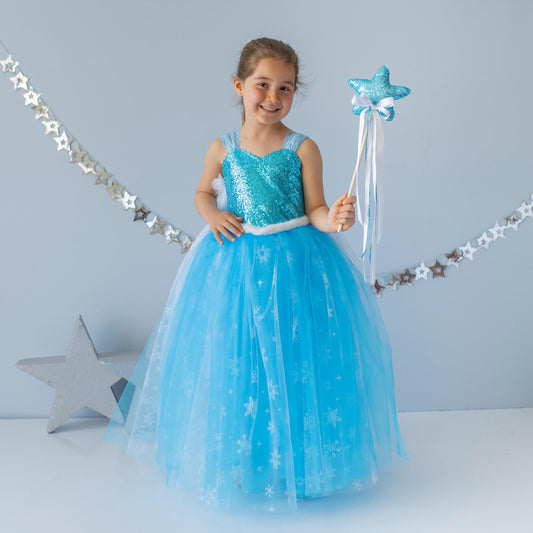 Elsa Princess Costume: Frozen-Inspired Dress for Girls Birthday Party, Cosplay & Halloween Ball Gown