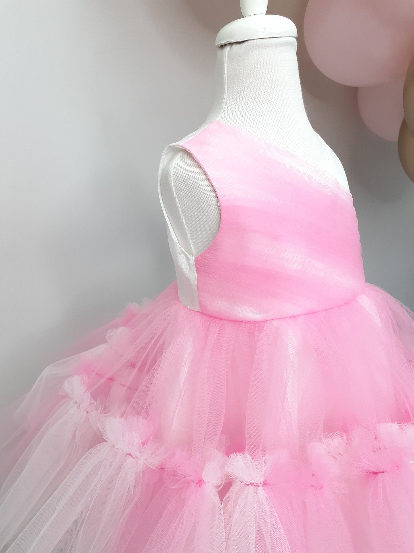 Pink Tulle Baby Girl Tutu Dress: Handmade Princess Party Dress