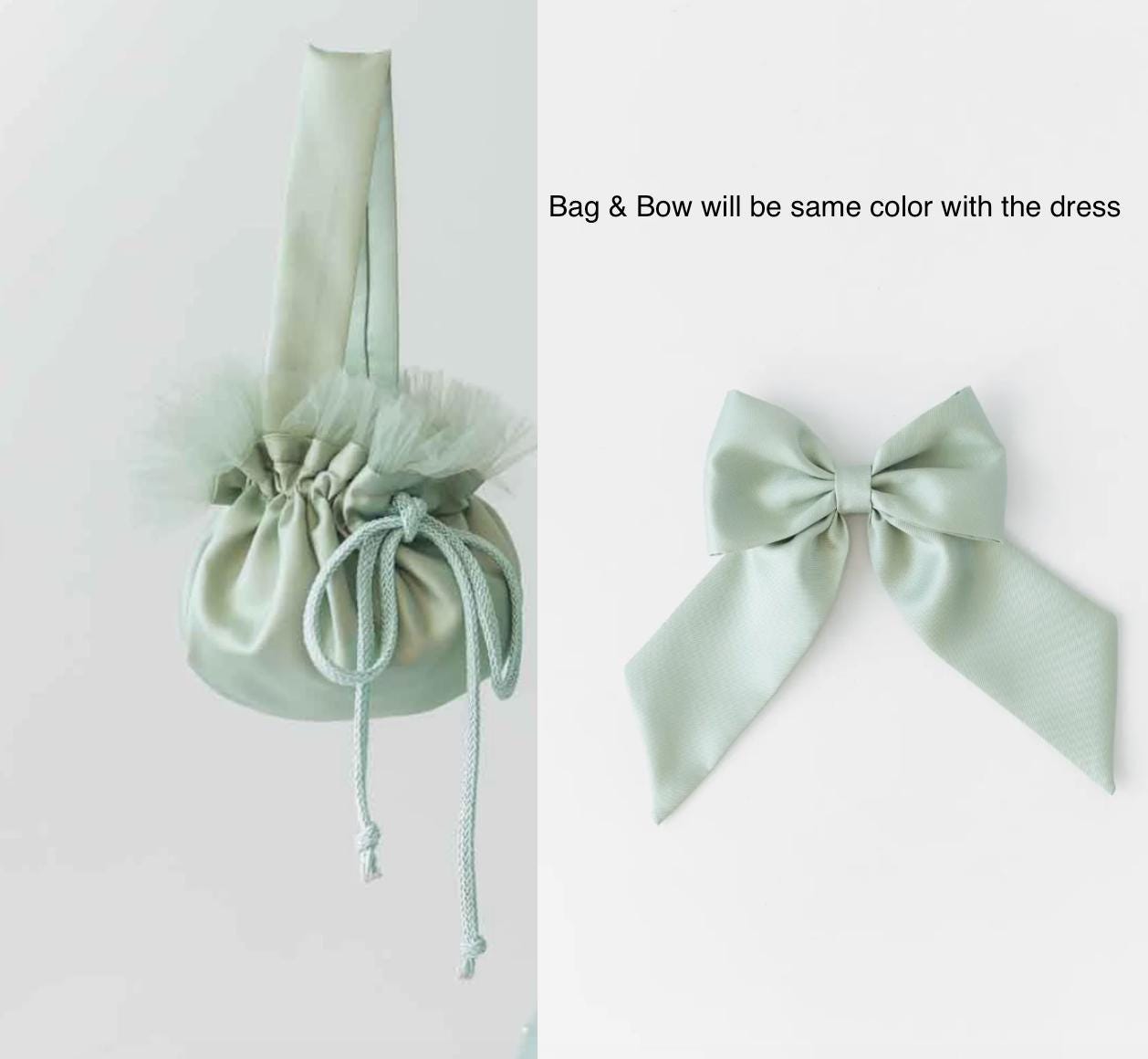 Champagne Pearl Tulle Flower Girl Dress: Elegant Satin Bow Gown