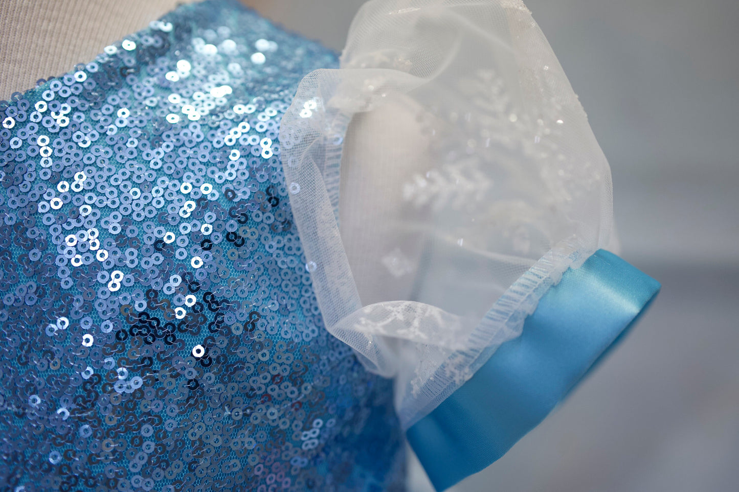 Blue Tulle Princess Dress: Elsa Birthday Party Dress Up