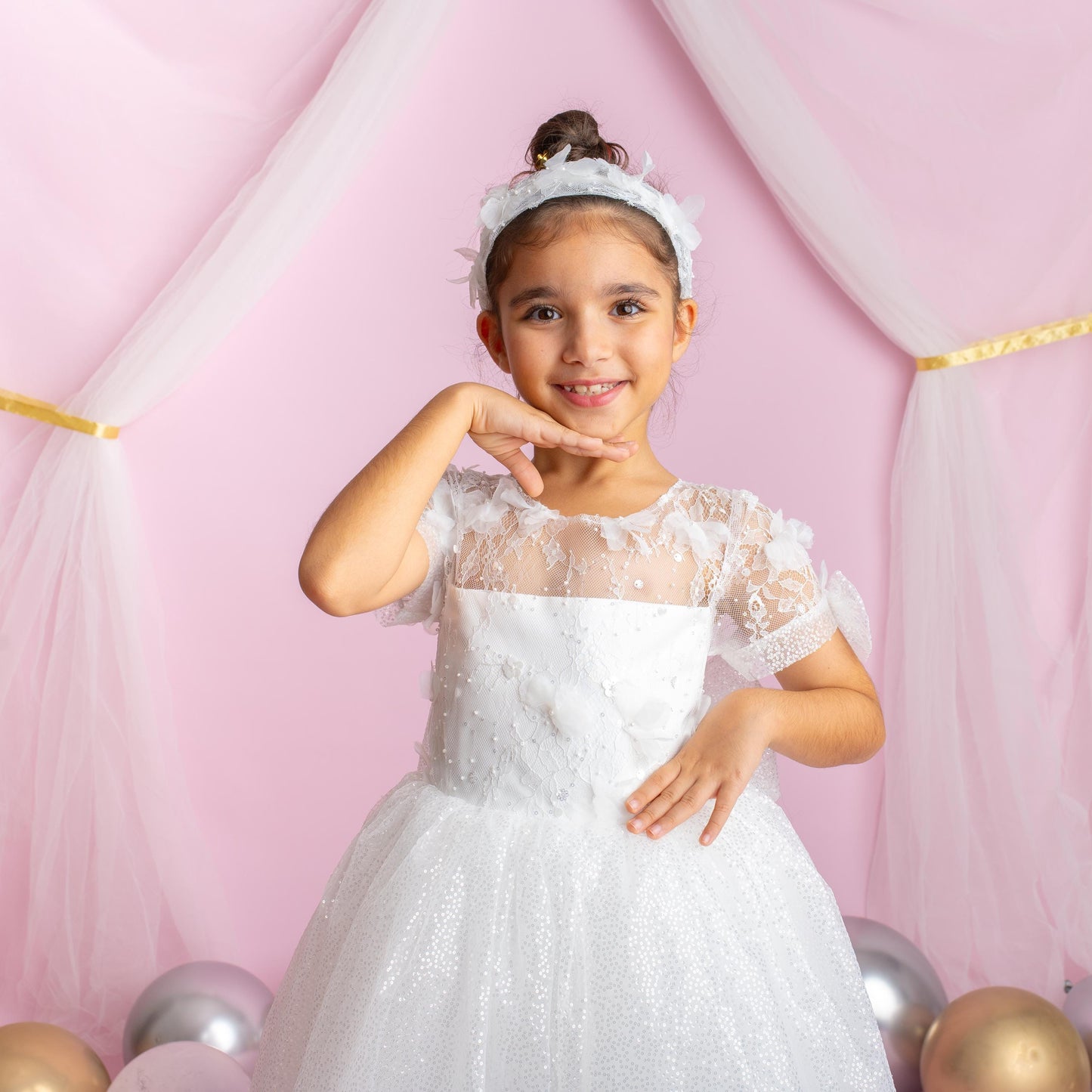 3D Flower Lace Girl Dress: Rustic Tulle Communion, Wedding