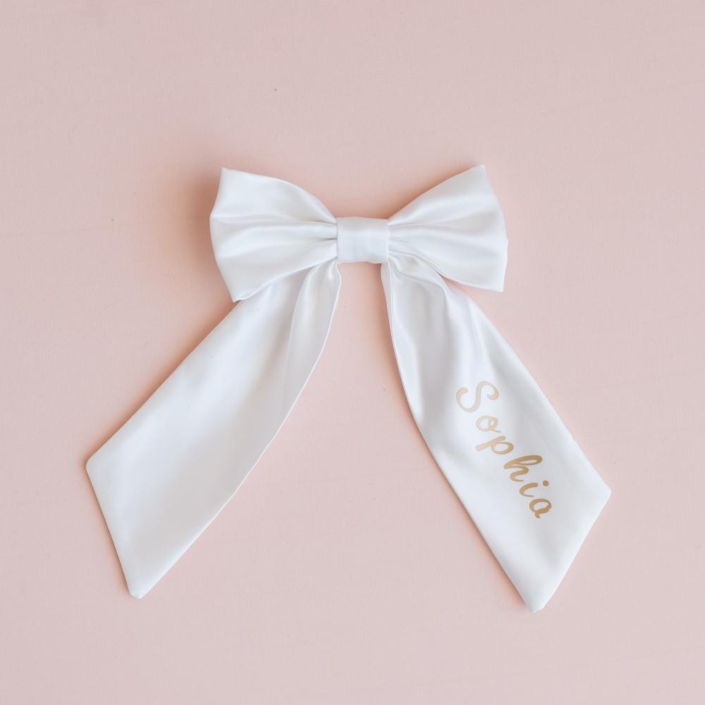 Champagne Pearl Tulle Flower Girl Dress: Elegant Satin Bow Gown