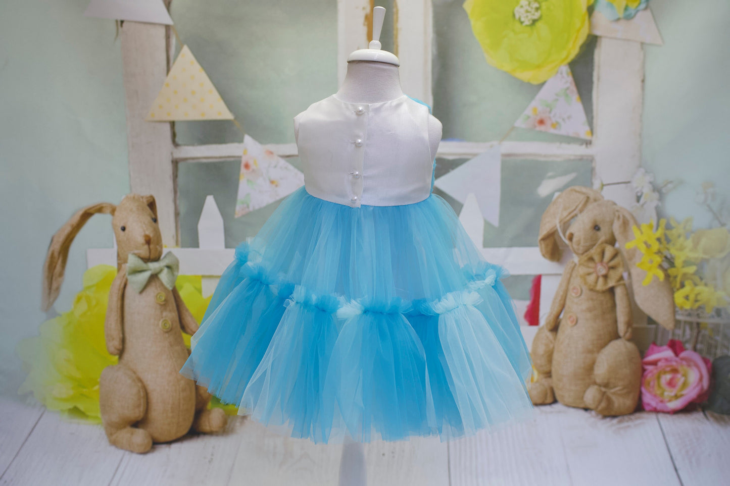 Baby Blue Tulle Flower Girl Dress: Elegant Toddler Ball Gown