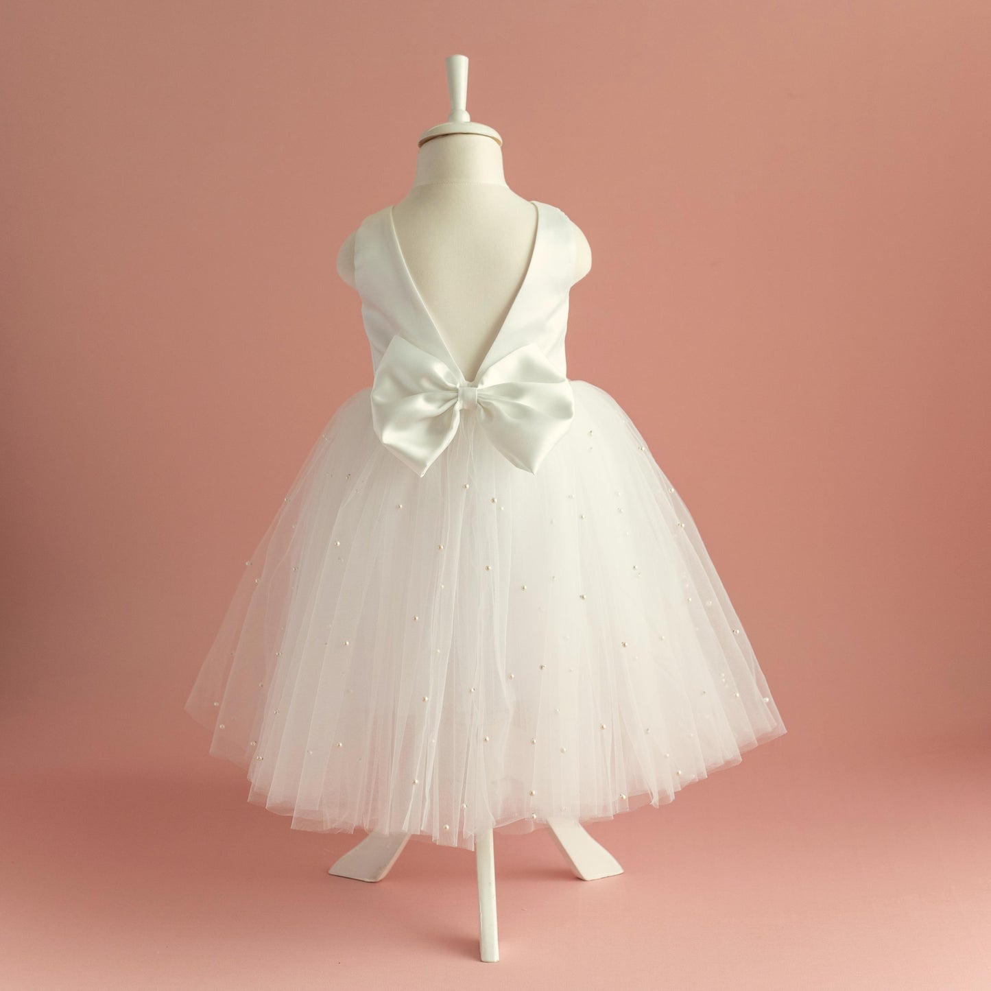 Enchanting Ivory Boho Flower Girl Dress - Rustic Tulle Wedding Attire