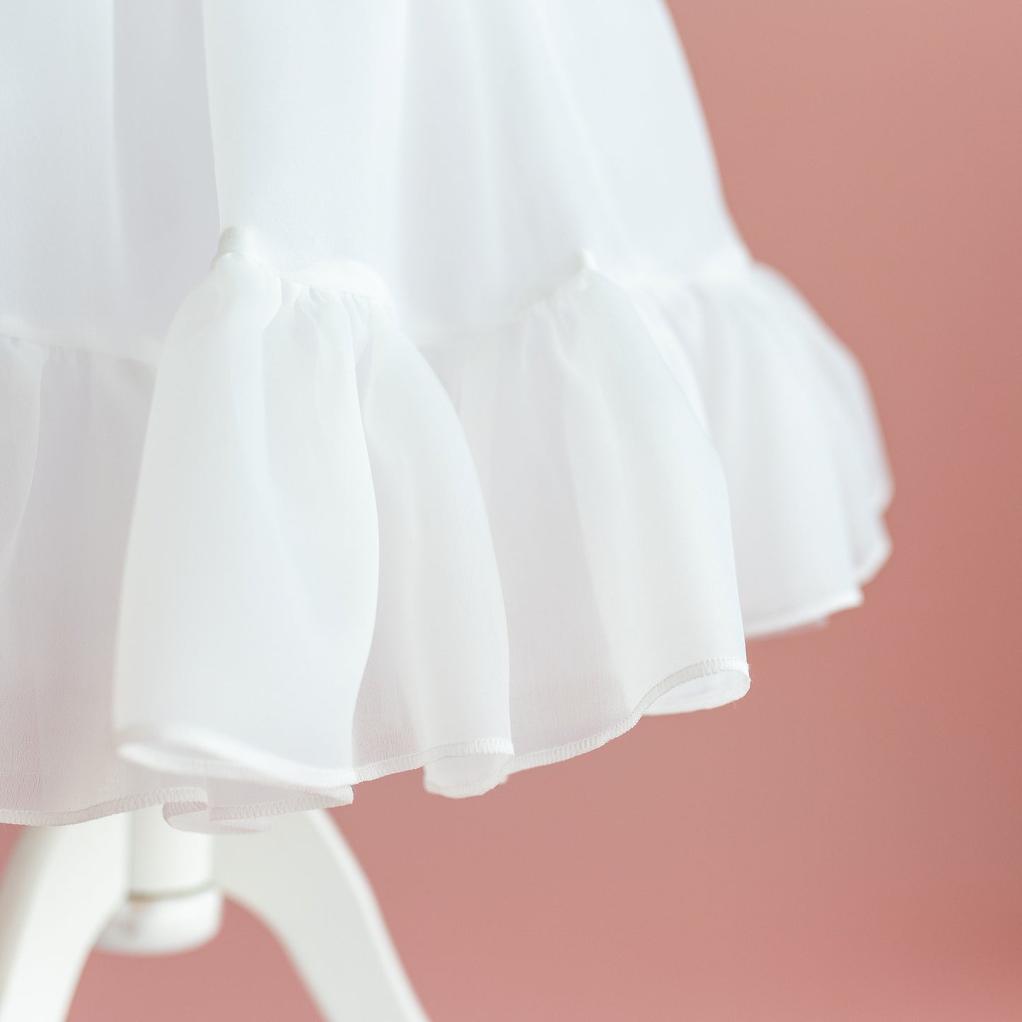 White Organza Flower Girl Dress with Bow: First Communion, Party Dress