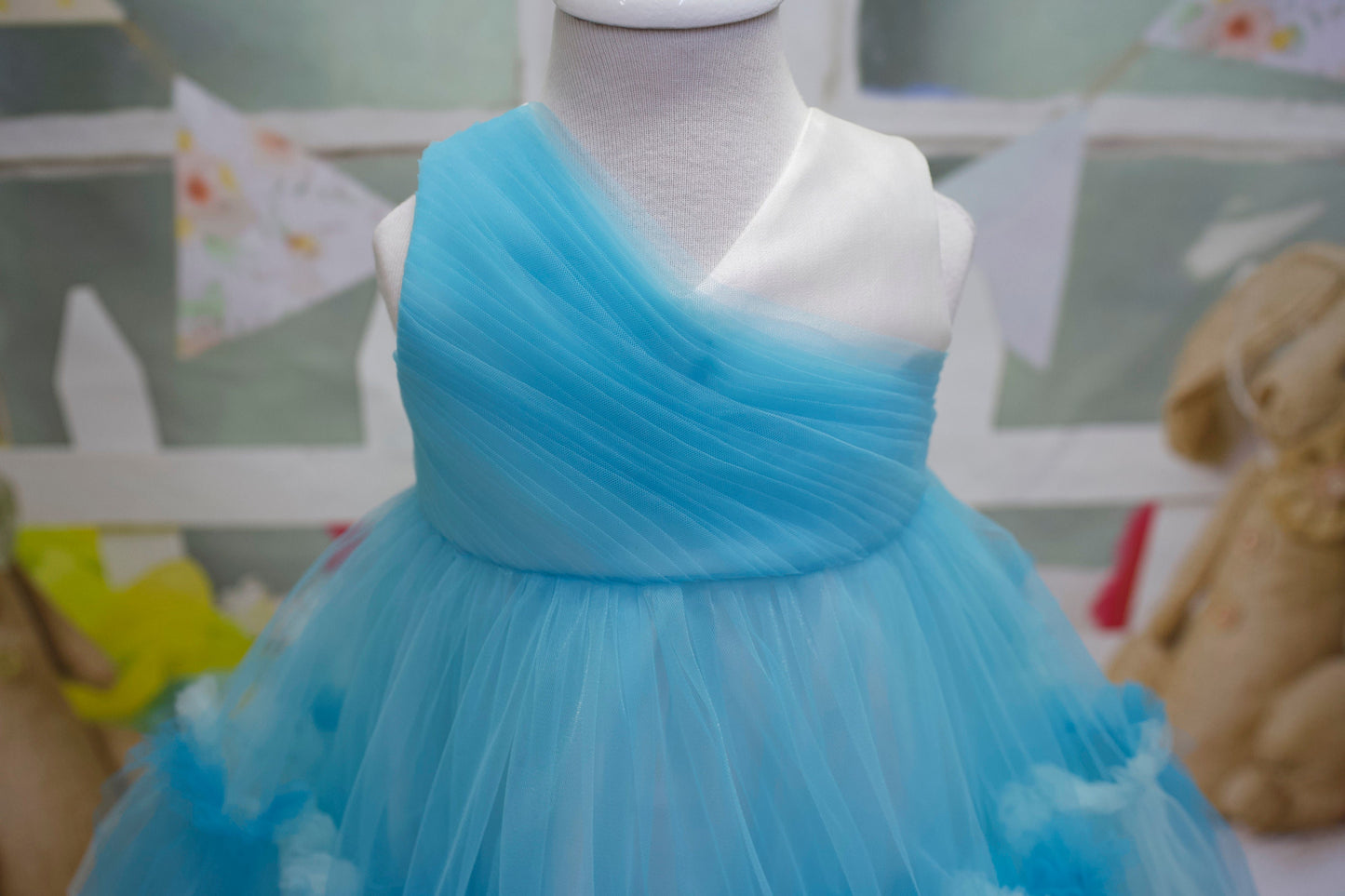 Baby Blue Tulle Flower Girl Dress: Elegant Toddler Ball Gown