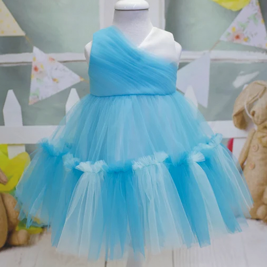 Baby Blue Tulle Flower Girl Dress: Elegant Toddler Ball Gown