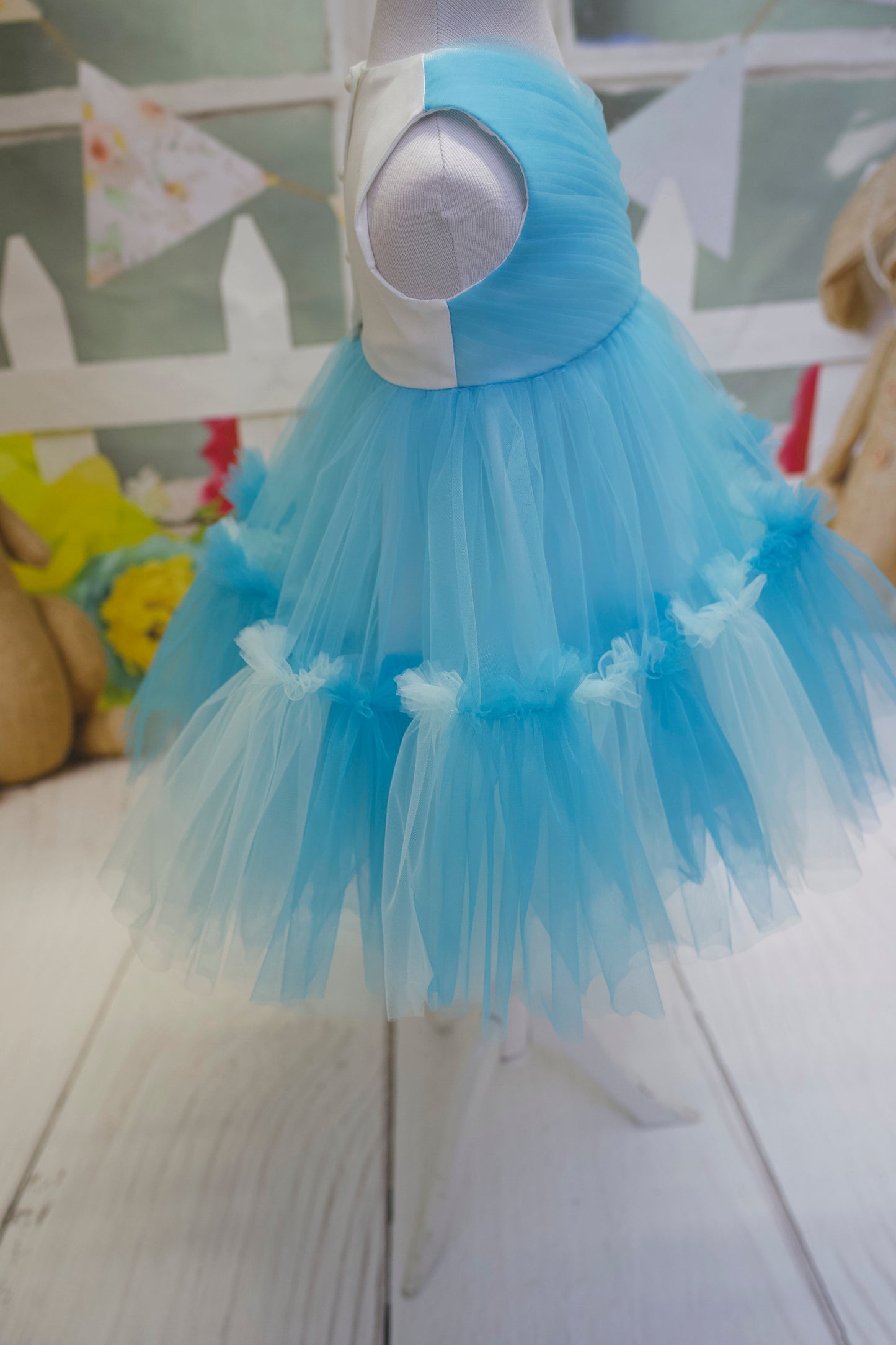 Baby Blue Tulle Flower Girl Dress: Elegant Toddler Ball Gown