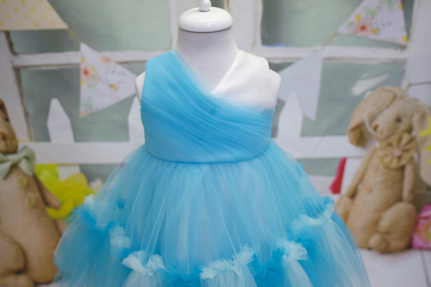 Baby Blue Tulle Flower Girl Dress: Elegant Toddler Ball Gown