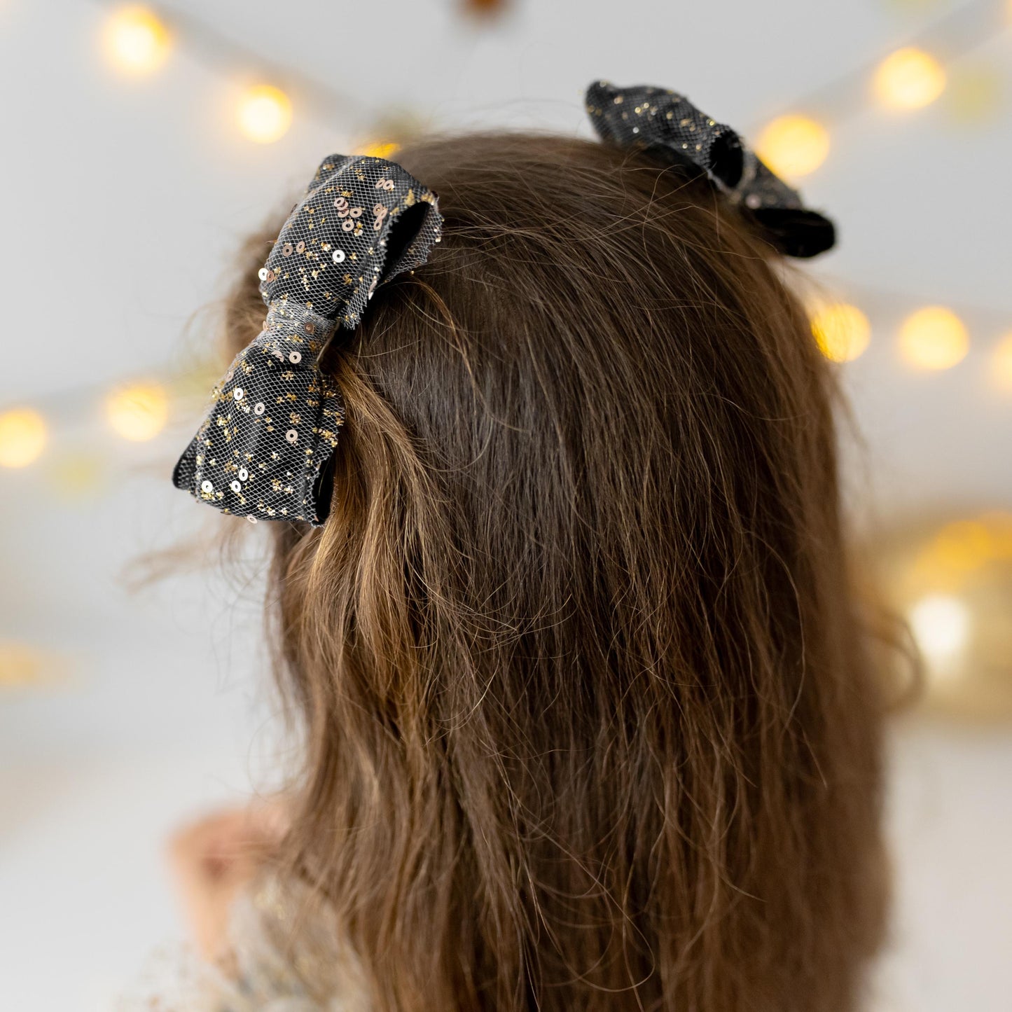 Black Velvet Baby Christmas Dress: Gold Tulle with Personalized Bag