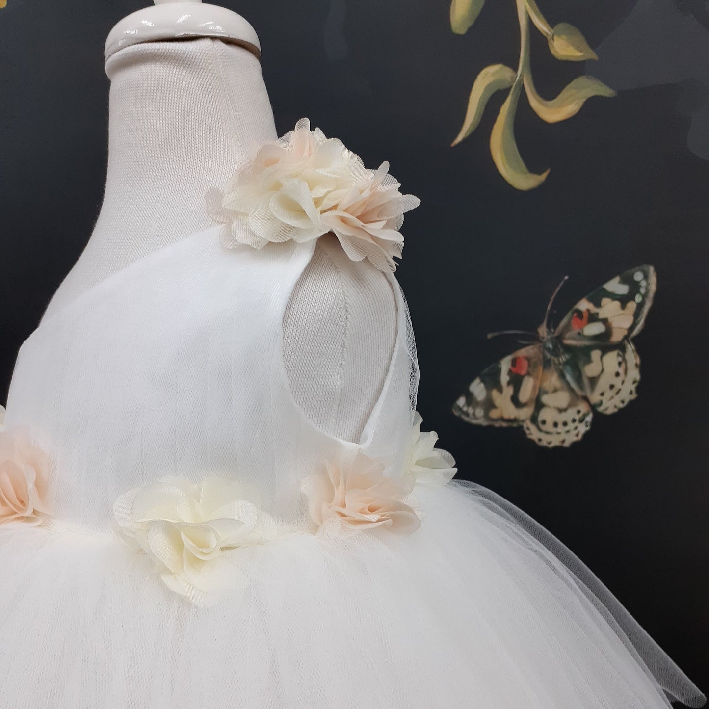 One Shoulder Flower Girl Tutu Dress: Knee Length Wedding Communion