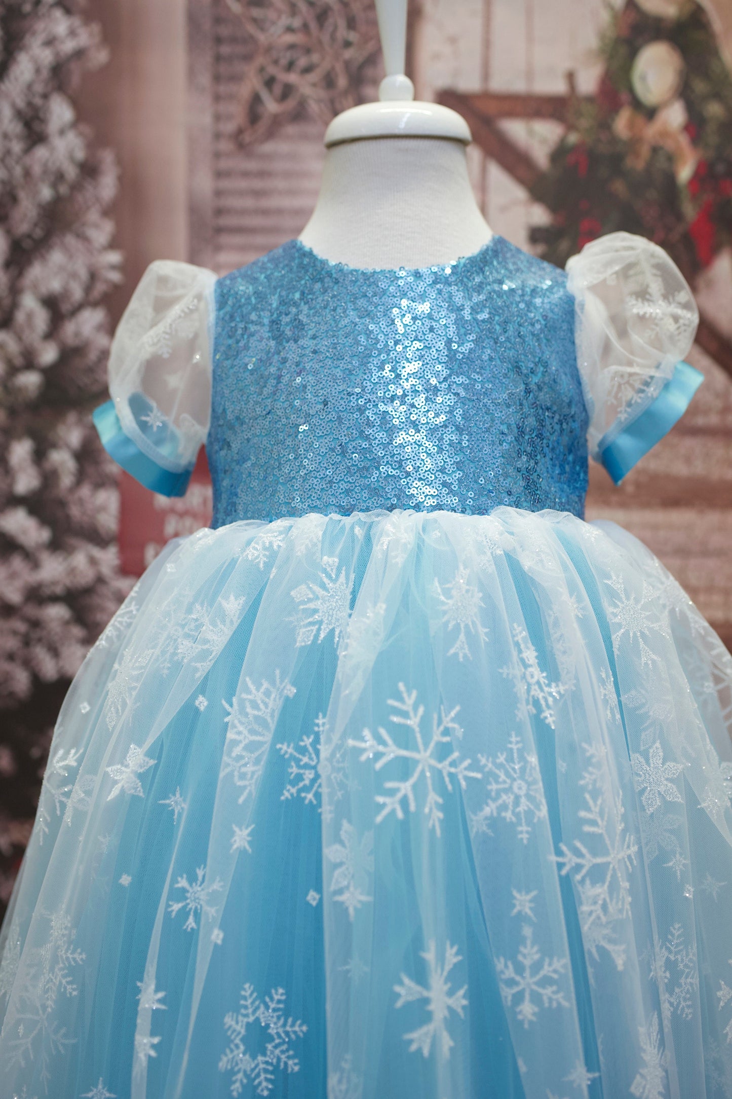 Blue Tulle Princess Dress: Elsa Birthday Party Dress Up