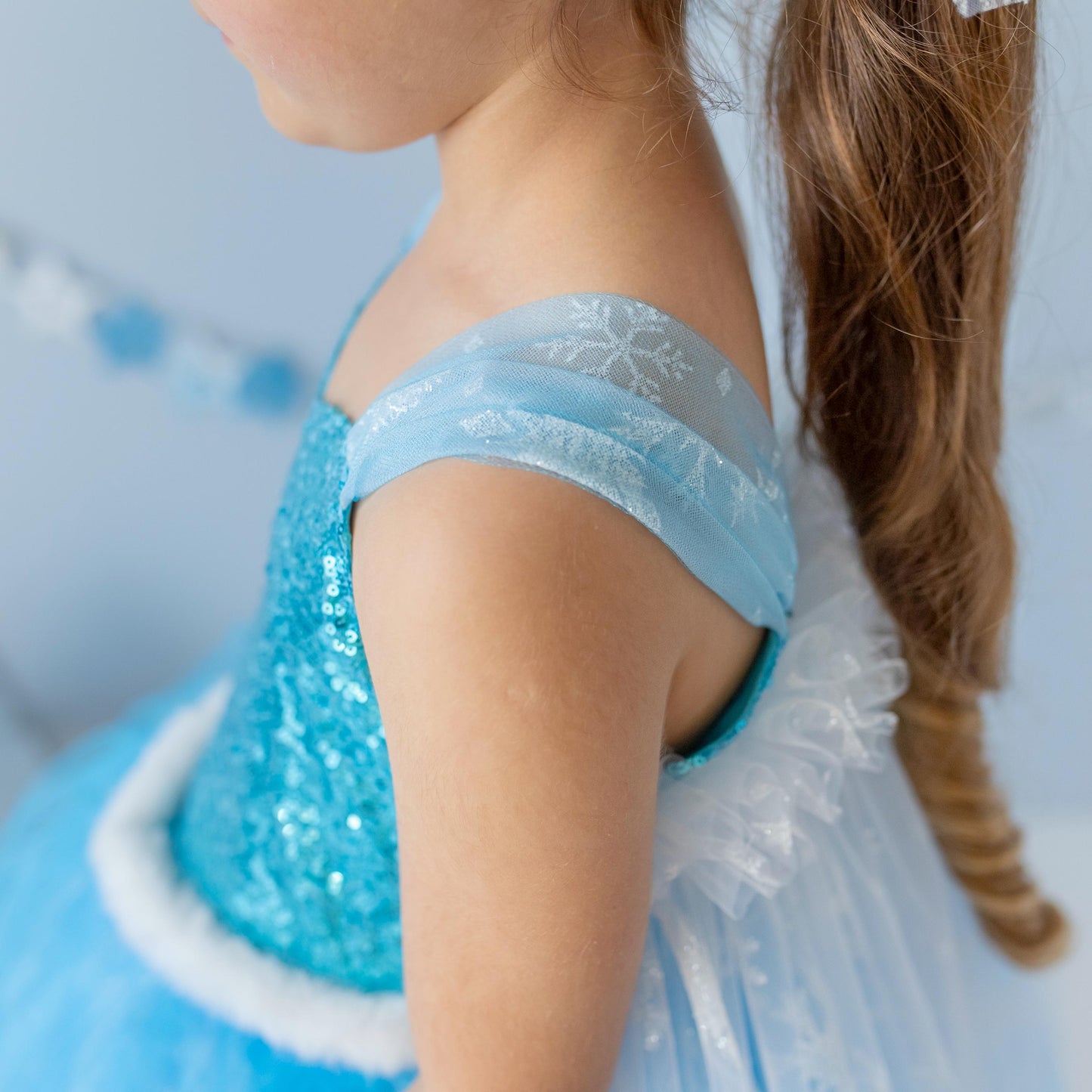 Girls' Sparkling Elsa-Inspired Princess Costume