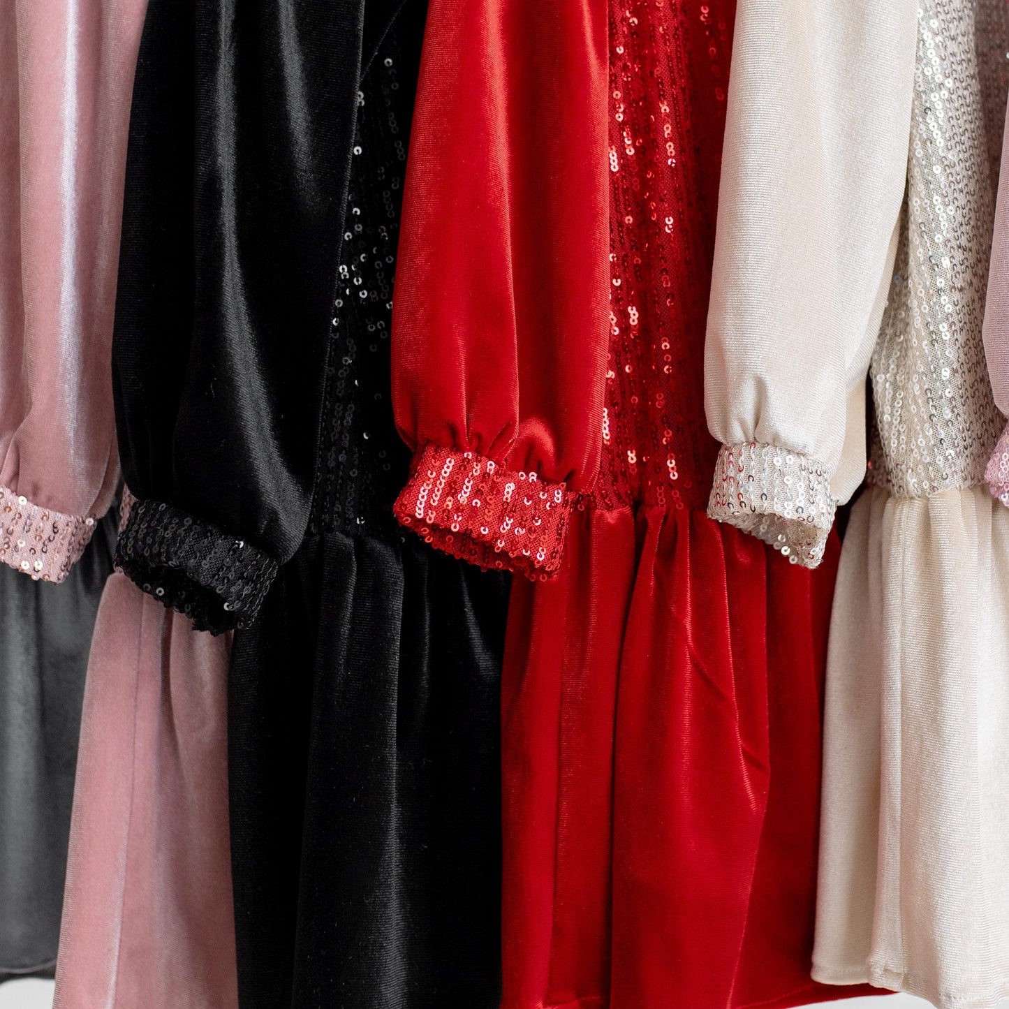 Red Sequin Velvet Christmas Dress: Baby Party Tulle Dress