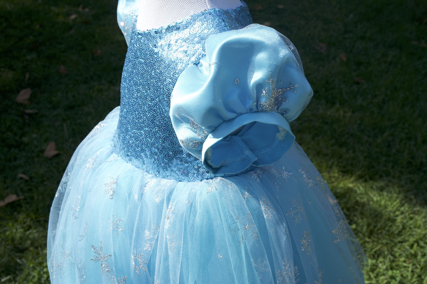 Girls' Elsa Princess Dress: Blue Fluffy Tutu, Birthday Party Dress
