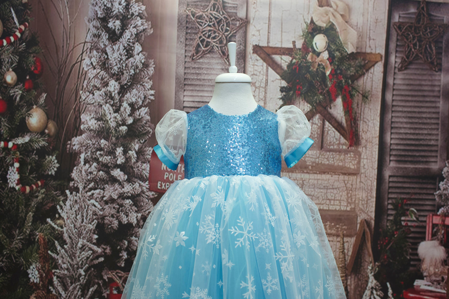 Blue Tulle Princess Dress: Elsa Birthday Party Dress Up