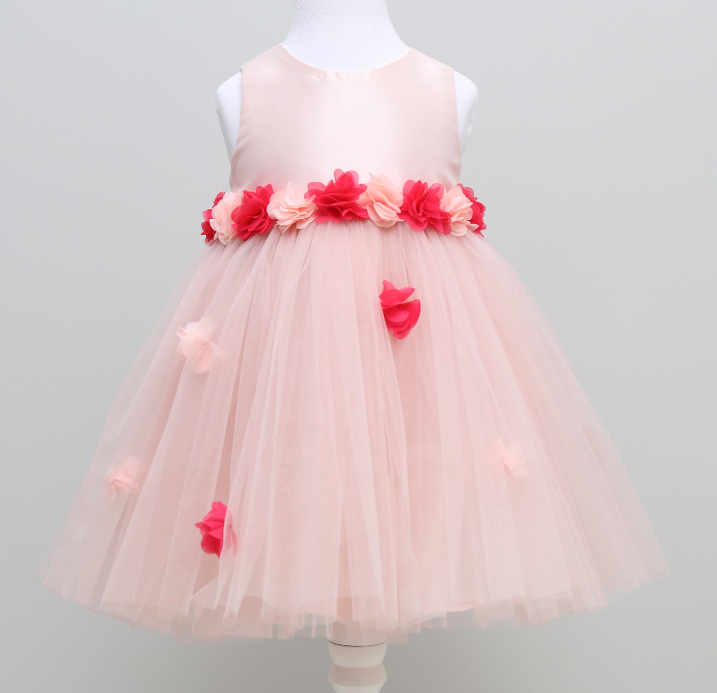 Pink Tulle Flower Girl Dress: Baby Wedding, First Birthday