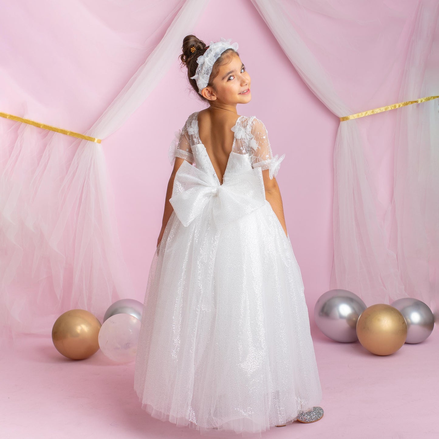 3D Flower Lace Girl Dress: Rustic Tulle Communion, Wedding