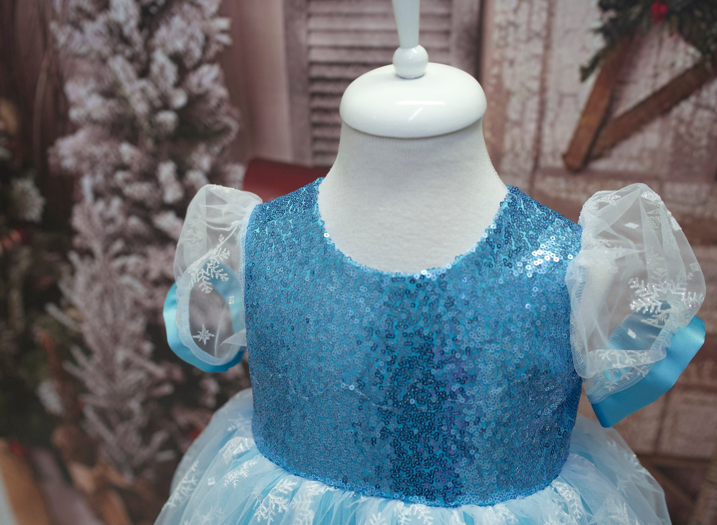 Blue Tulle Princess Dress: Elsa Birthday Party Dress Up