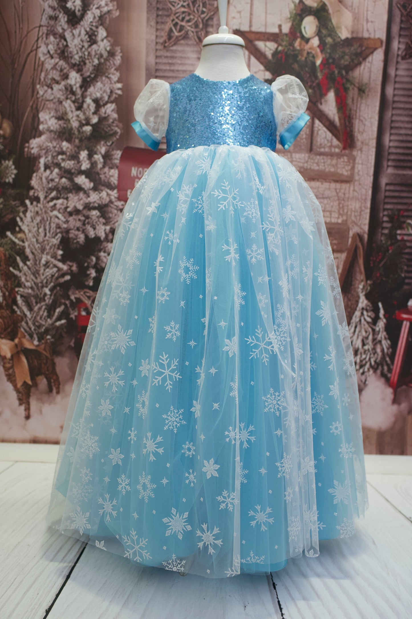 Blue Tulle Princess Dress: Elsa Birthday Party Dress Up