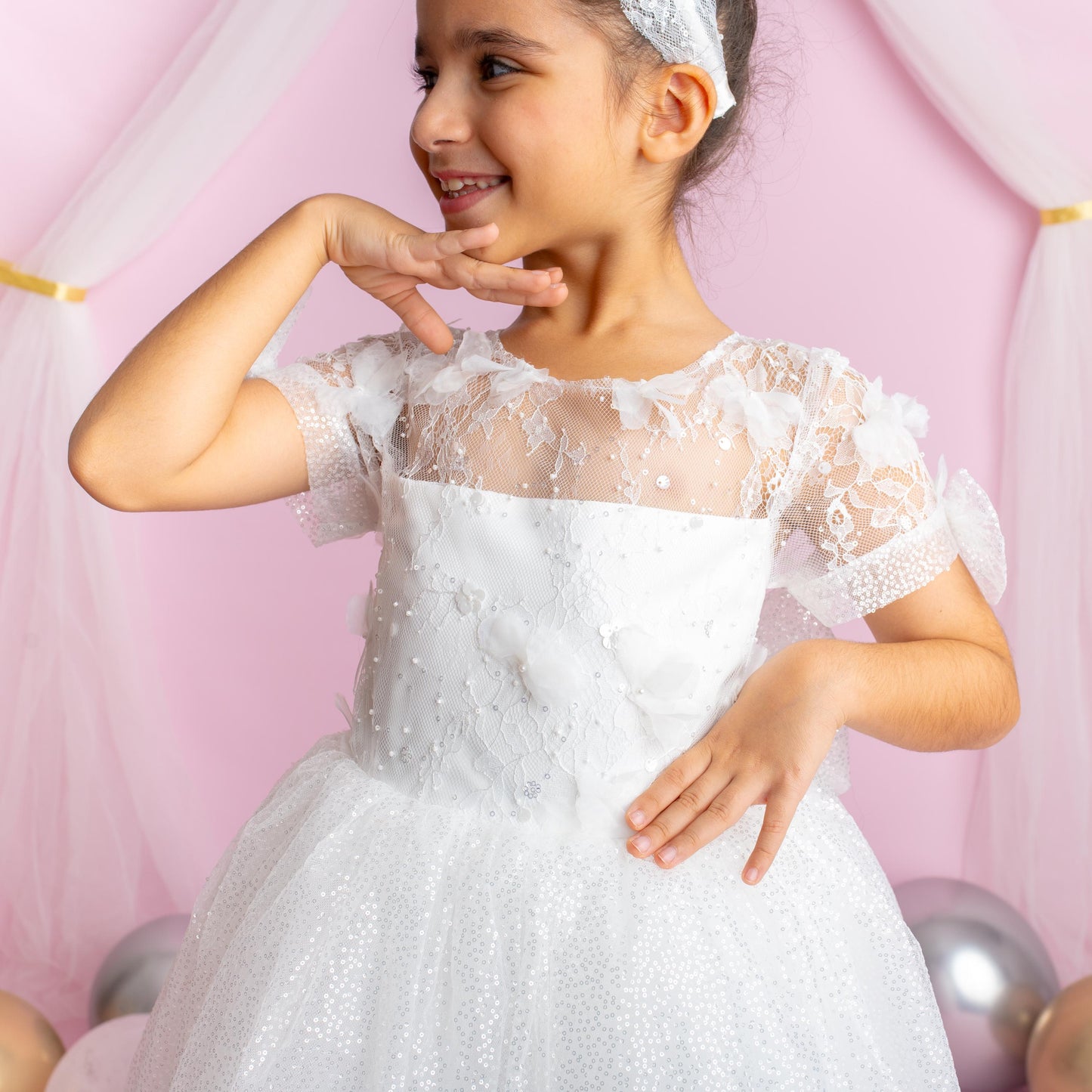 3D Flower Lace Girl Dress: Rustic Tulle Communion, Wedding