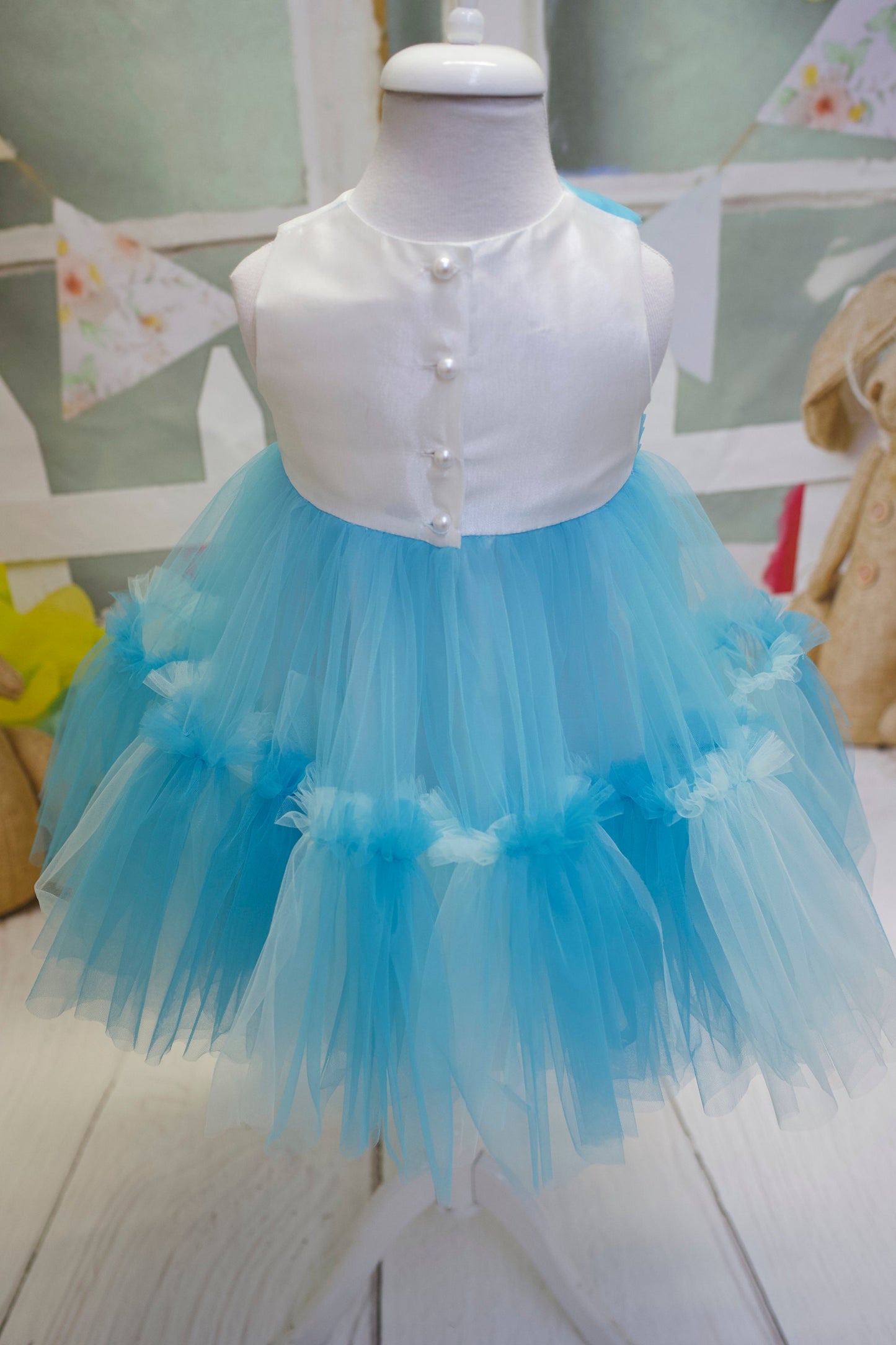 Baby Blue Tulle Flower Girl Dress: Elegant Toddler Ball Gown