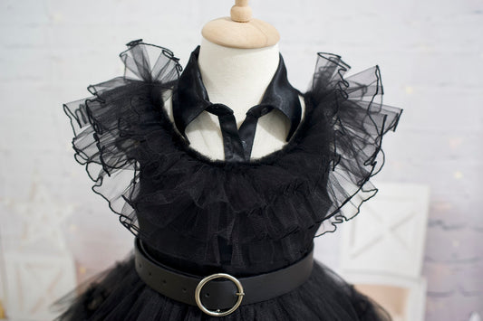 Black Tulle Wednesday Addams Costume Dress