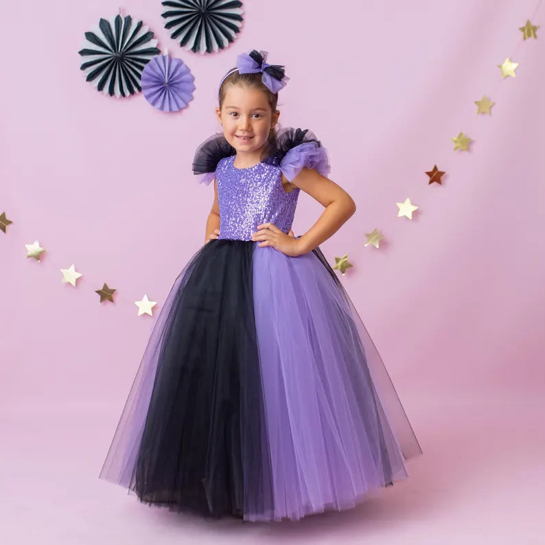 Girls Kuromi Princess Costume: Magical Flower Dress for Cosplay