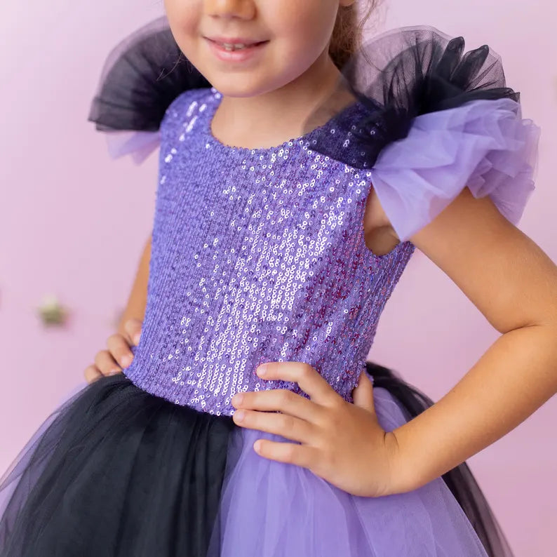 Girls Kuromi Princess Costume: Magical Flower Dress for Cosplay