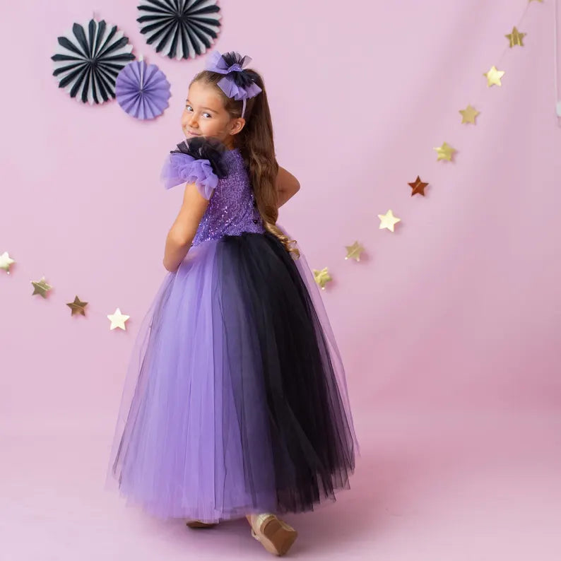 Girls Kuromi Princess Costume: Magical Flower Dress for Cosplay