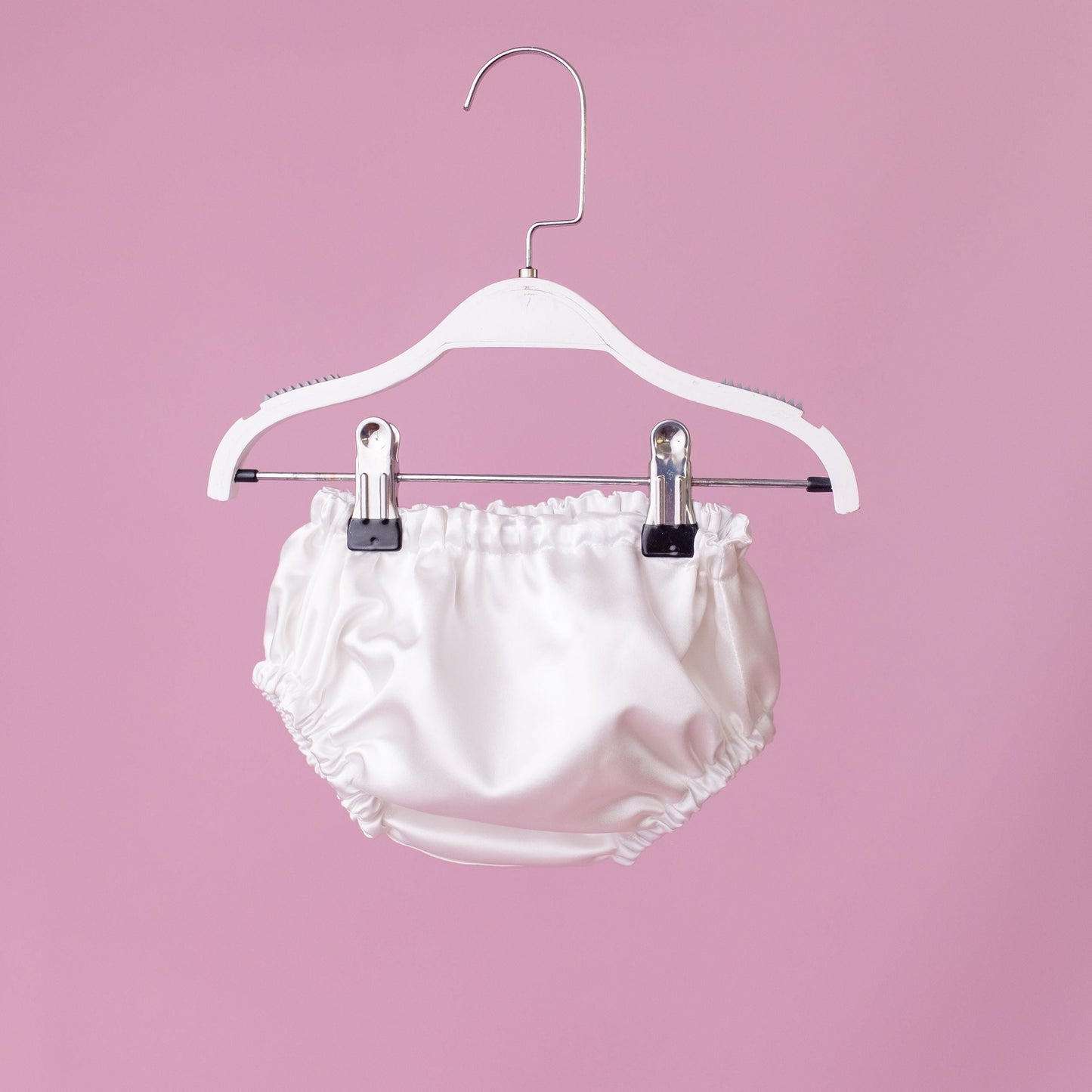 Elegant Pearl Tulle Satin Flower Girl Dress & Diaper Cover Set