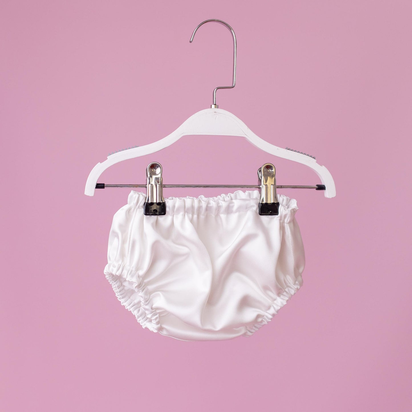 Elegant Pearl Tulle Satin Flower Girl Dress & Diaper Cover Set