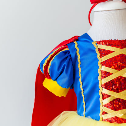 Snow White Dress: Princess Costume with Headband for Halloween