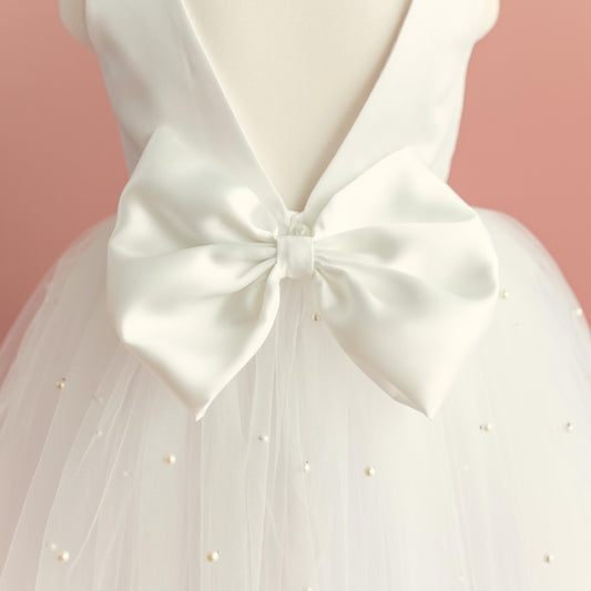Enchanting Ivory Boho Flower Girl Dress - Rustic Tulle Wedding Attire & Proposal Gift