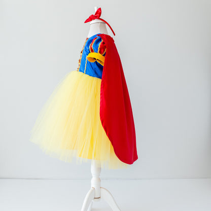 Snow White Dress: Princess Costume with Headband for Halloween