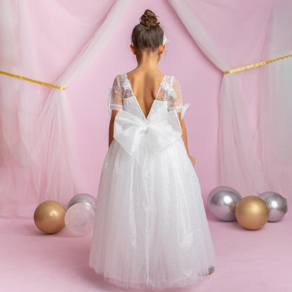 3D Flower Lace Girl Dress: Rustic Tulle Communion, Wedding