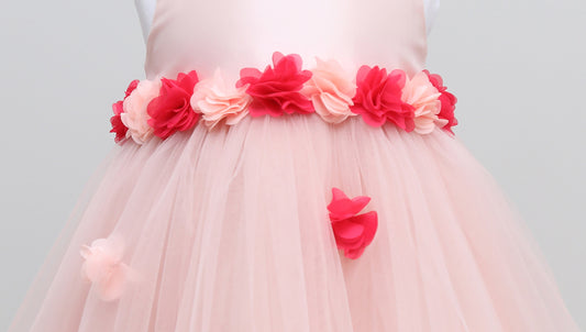 Pink Tulle Flower Girl Dress: Baby Wedding, First Birthday