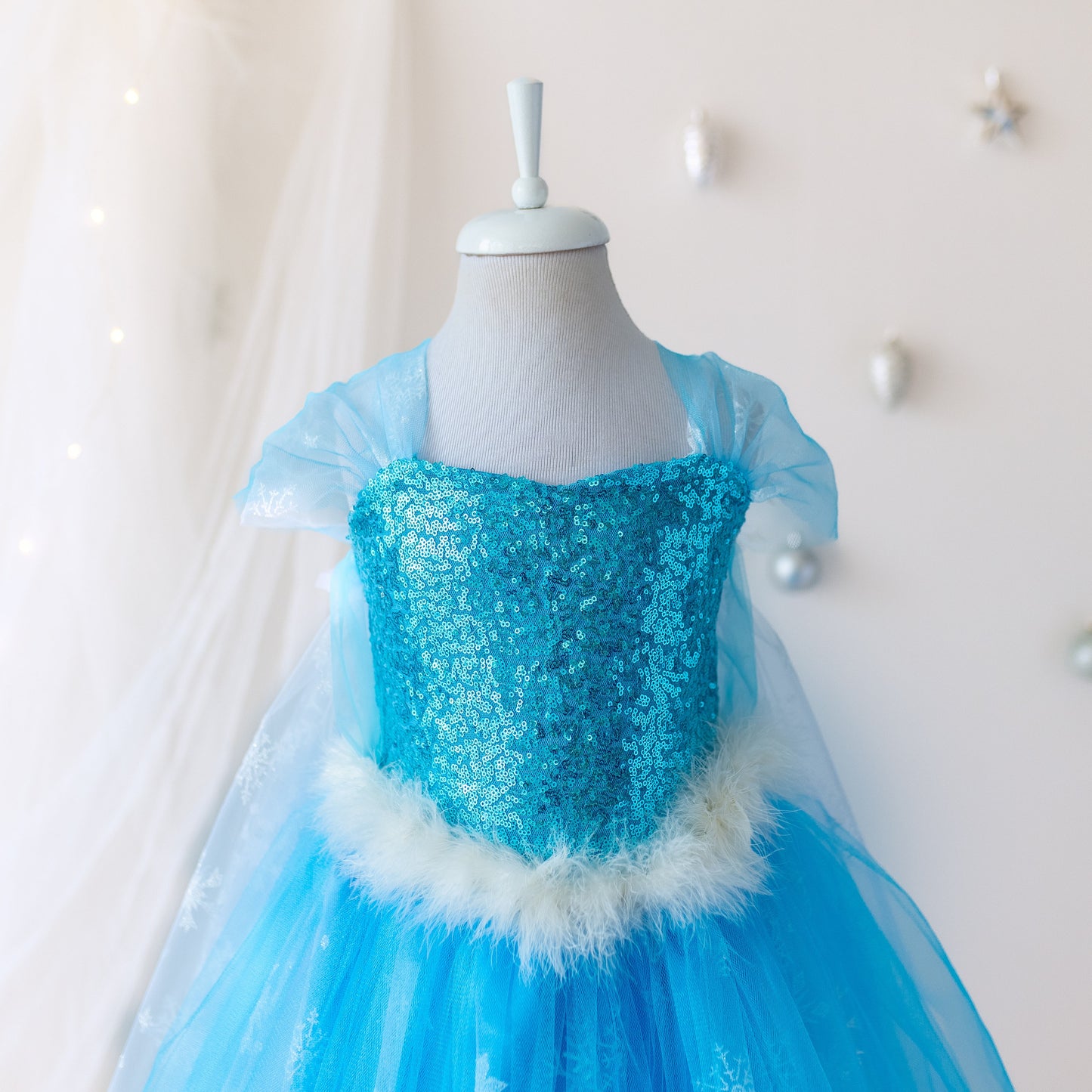 Girls' Sparkling Elsa-Inspired Princess Costume