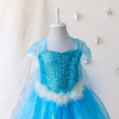 Girls' Sparkling Elsa-Inspired Princess Costume