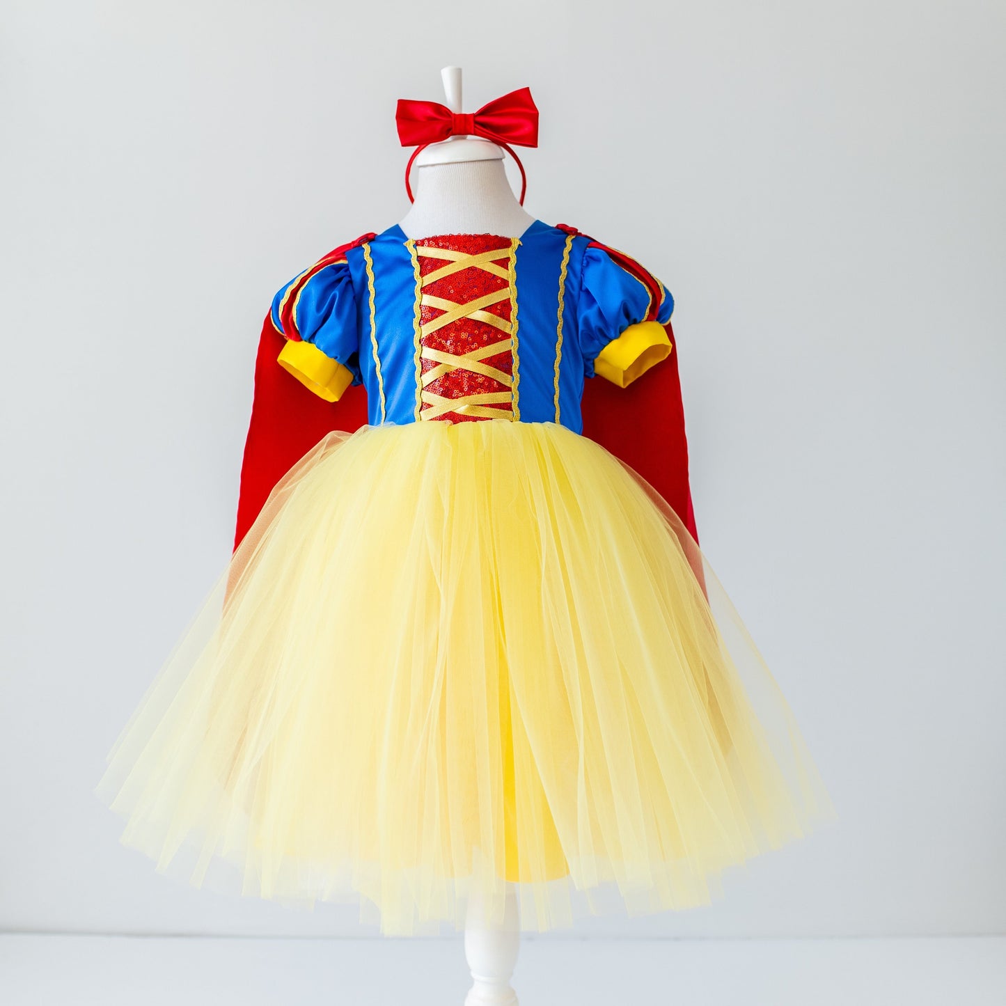 Snow White Dress: Princess Costume with Headband for Halloween