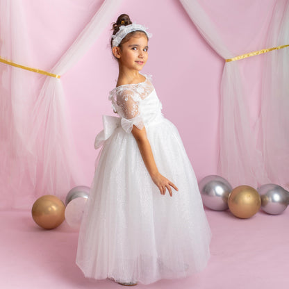 3D Flower Lace Girl Dress: Rustic Tulle Communion, Wedding