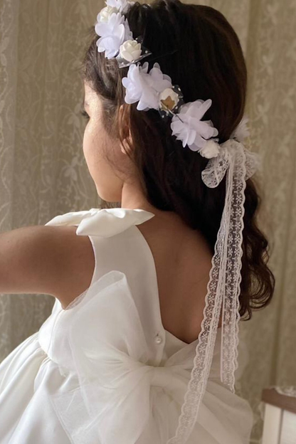 Satin Flower Girl and Communion Dress