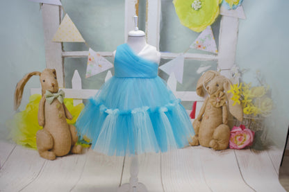 Baby Blue Tulle Flower Girl Dress: Elegant Toddler Ball Gown