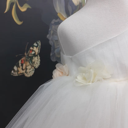 One Shoulder Flower Girl Tutu Dress: Knee Length Wedding Communion